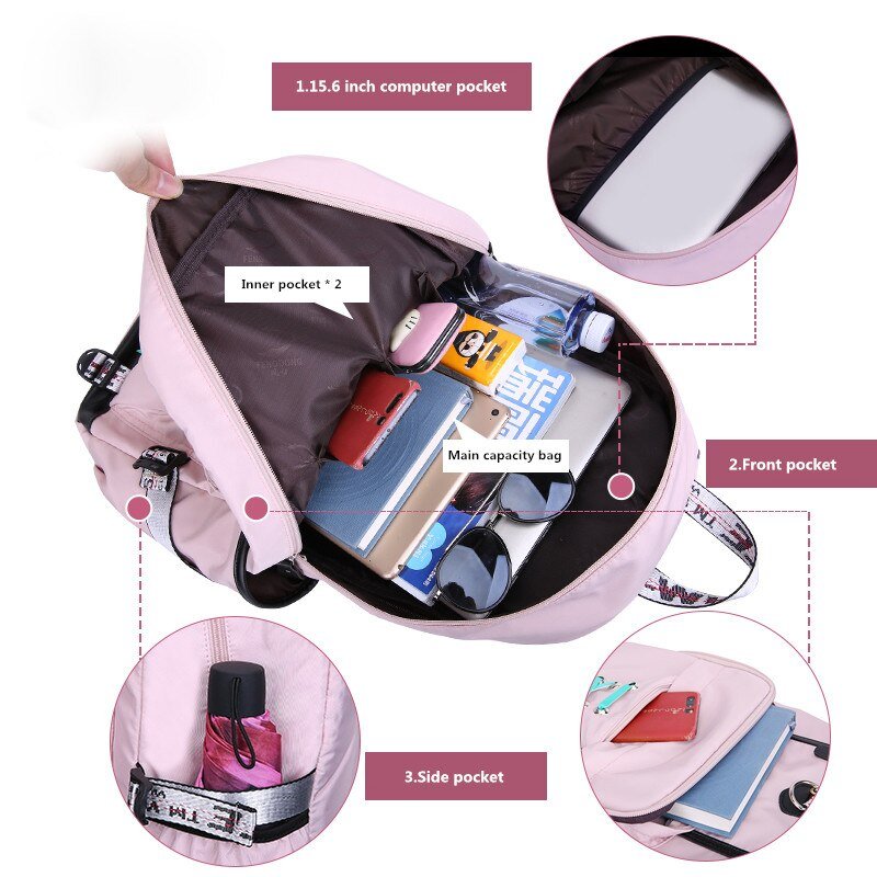 Backpacks For School Korean Style High School Backpack Teenage Girl Fashion B127 - Lusy Store