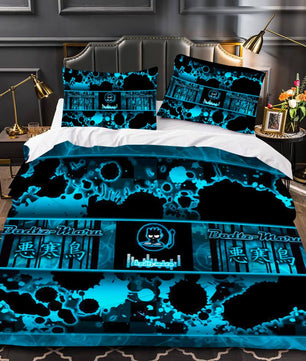 Badtz Maru Hello Kitty Bed Set Cotton Sanrios Cute Bed Sheets Cartoon Bed Comforters Blue Bed Cover Set LS22795 - Lusy Store