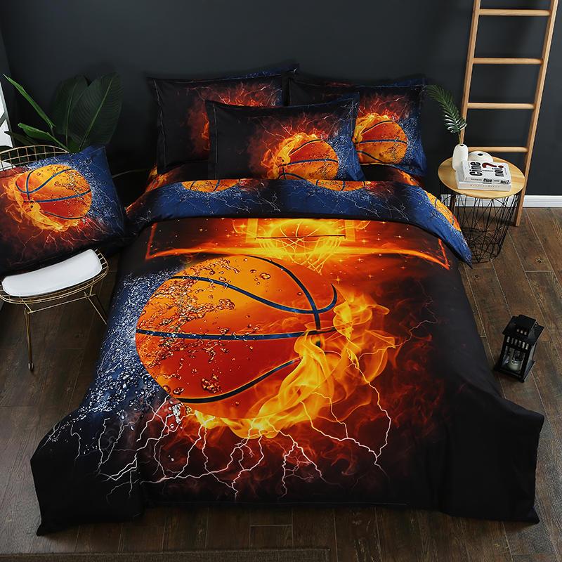 Basketball Pattern Bedding Sets Duvet Cover Bed Sheet Bed Linen Kids Bedding Sets Twin/Full/Queen/King Size - Lusy Store