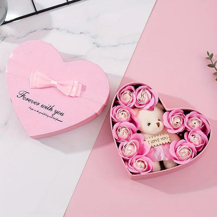 Bear Flower Bouquet Gift Box Anniversary Wedding Gifts
