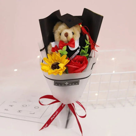 Bear Flower Bouquet Mini Graduation Bouquet Party Decor Gift - Lusy Store LLC