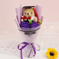 Bear Flower Bouquet Mini Graduation Bouquet Party Decor Gift - Lusy Store LLC