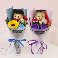 Bear Flower Bouquet Mini Graduation Bouquet Party Decor Gift - Lusy Store LLC