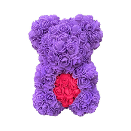 Bear Flower Bouquet Small Teddy Bears Hearth Artificial Bouquet Gifts Purple red 25cm (9.8")