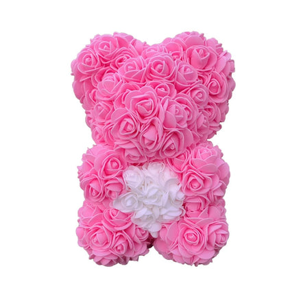 Bear Flower Bouquet Small Teddy Bears Hearth Artificial Bouquet Gifts Pink white 25cm (9.8")