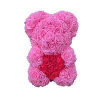 Bear Flower Bouquet Small Teddy Bears Hearth Artificial Bouquet Gifts Pink red 25cm (9.8")