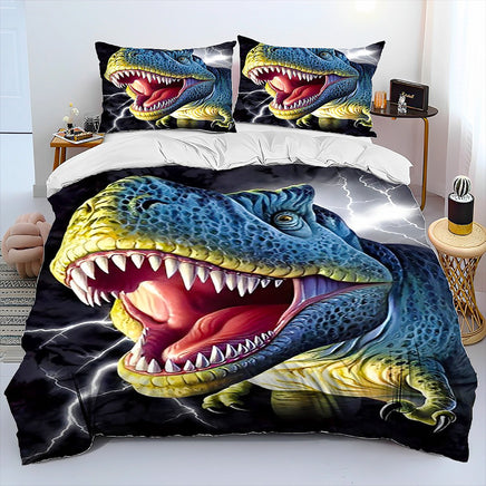 Bed Linen Jurassic World Bedding 3D Illusion Dinosaur Cartoon Duvet Cover Pillowcase D595 5