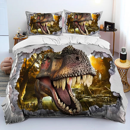 Bed Linen Jurassic World Bedding 3D Illusion Dinosaur Cartoon Duvet Cover Pillowcase D595 15
