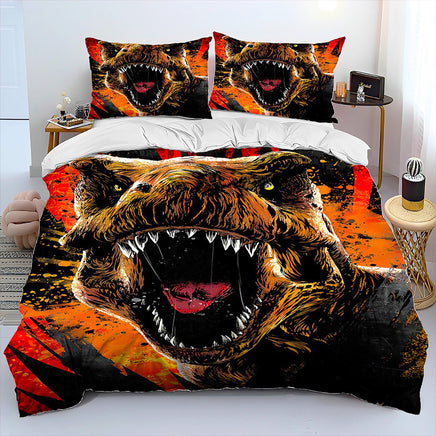 Bed Linen Jurassic World Bedding 3D Illusion Dinosaur Cartoon Duvet Cover Pillowcase D595 11