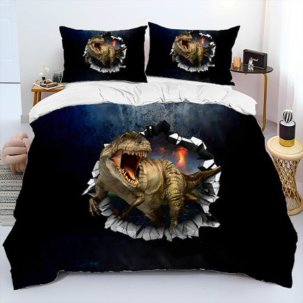 Bed Linen Jurassic World Bedding 3D Illusion Dinosaur Cartoon Duvet Cover Pillowcase D595 8
