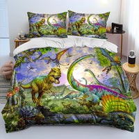 Bed Linen Jurassic World Bedding 3D Illusion Dinosaur Cartoon Duvet Cover Pillowcase D595 6