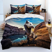 Bed Linen Jurassic World Bedding 3D Illusion Dinosaur Cartoon Duvet Cover Pillowcase D595 7
