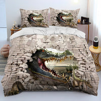 Bed Linen Jurassic World Bedding 3D Illusion Dinosaur Cartoon Duvet Cover Pillowcase D595 13