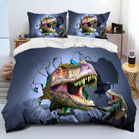Bed Linen Jurassic World Bedding 3D Illusion Dinosaur Cartoon Duvet Cover Pillowcase D595 18