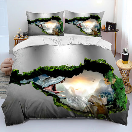 Bed Linen Jurassic World Bedding 3D Illusion Dinosaur Cartoon Duvet Cover Pillowcase D595 22