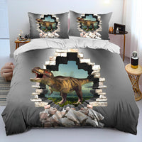 Bed Linen Jurassic World Bedding 3D Illusion Dinosaur Cartoon Duvet Cover Pillowcase D595 17