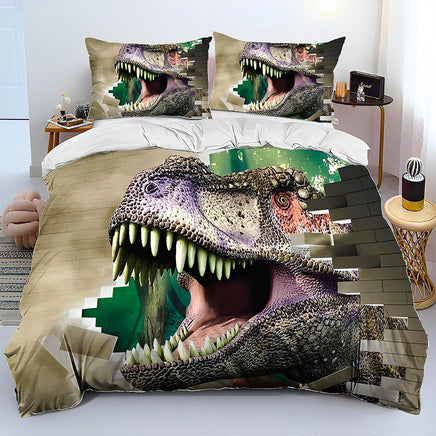 Bed Linen Jurassic World Bedding 3D Illusion Dinosaur Cartoon Duvet Cover Pillowcase D595 20