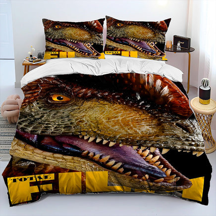 Bed Linen Jurassic World Bedding 3D Illusion Dinosaur Cartoon Duvet Cover Pillowcase D595 14