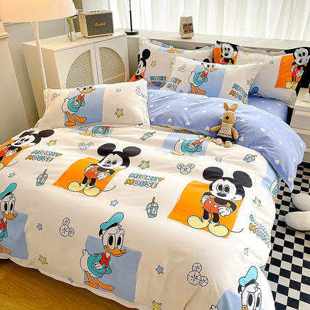Mickey Mouse Bed Sheet Duvet Cover Bed Sheet Pillowcases D594