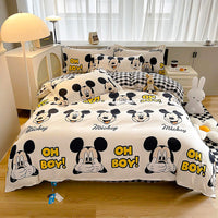 Mickey Mouse Bed Sheet Duvet Cover Bed Sheet Pillowcases D594 White