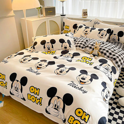 Mickey Mouse Bed Sheet Duvet Cover Bed Sheet Pillowcases D594