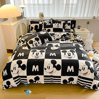 Mickey Mouse Bed Sheet Duvet Cover Bed Sheet Pillowcases D594 Black