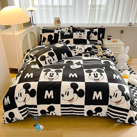 Mickey Mouse Bed Sheet Duvet Cover Bed Sheet Pillowcases D594 Black