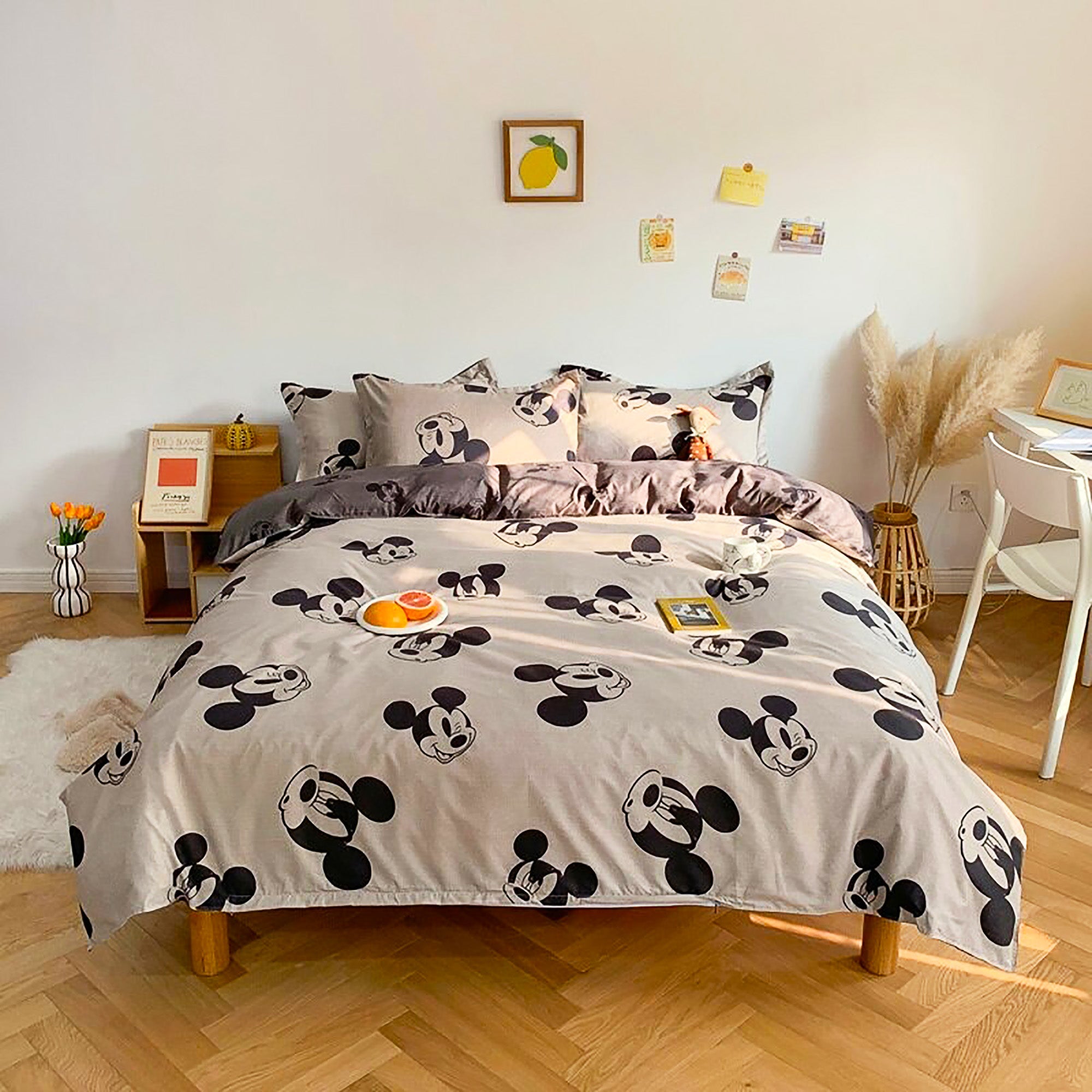 Mickey Mouse Bed Sheet Duvet Cover Bed Sheet Pillowcases D600