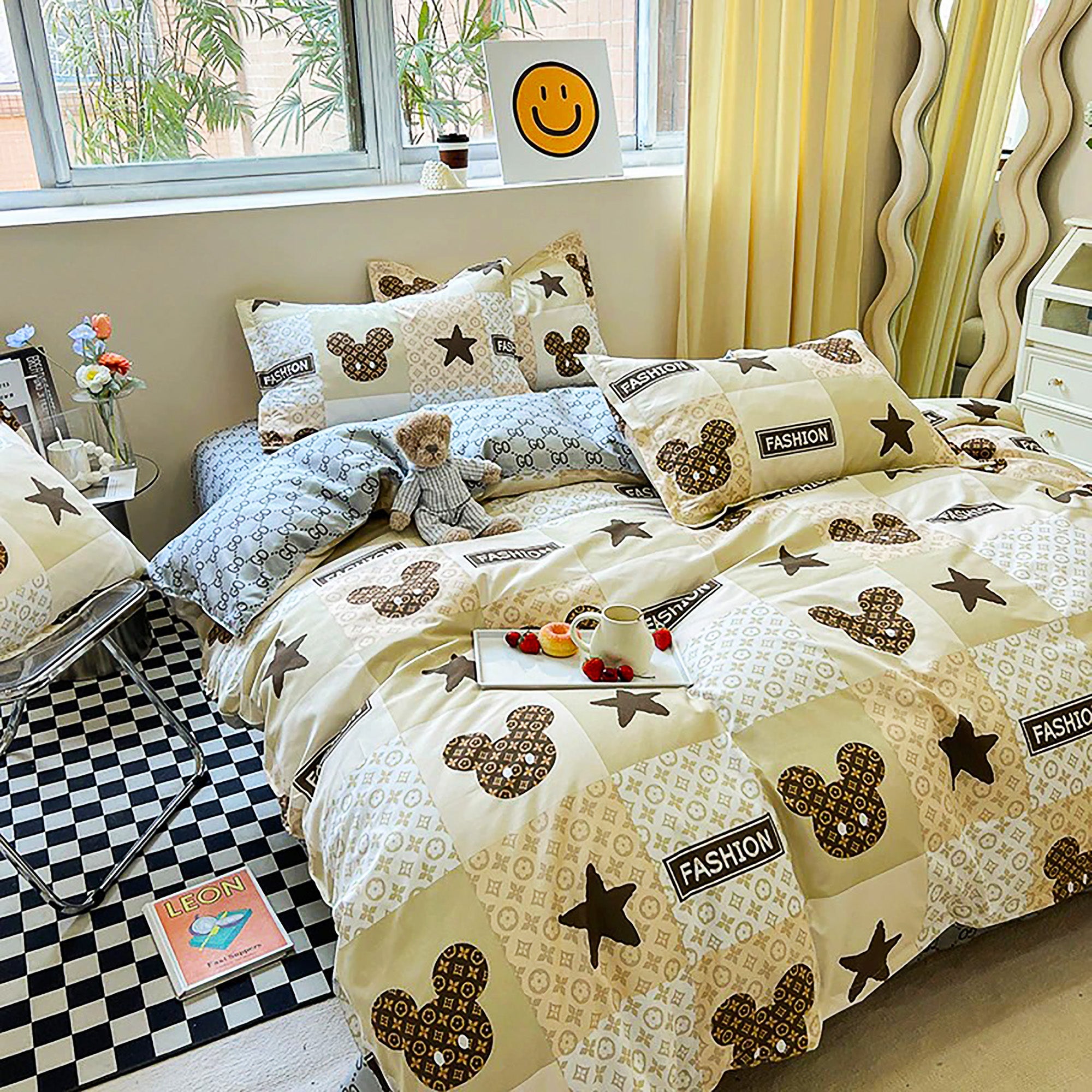 Mickey Mouse Bed Sheet Duvet Cover Bed Sheet Pillowcases D600