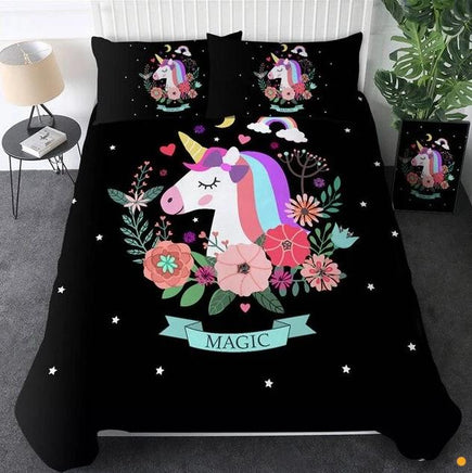 Bedding Outlet Unicorn Bedding Sets Duvet Cover Bed Set Floral Home Textiles Kids Bedding Sets - Lusy Store