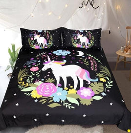 Bedding Outlet Unicorn Bedding Sets Duvet Cover Bed Set Floral Home Textiles Kids Bedding Sets - Lusy Store