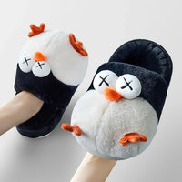 Bird Slippers Cute Funny Cartoon Cotton Slippers Warm Anti Slip Slippers Black (Shoes)