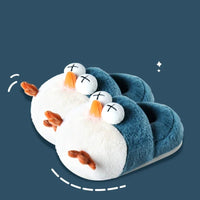 Bird Slippers Cute Funny Cartoon Cotton Slippers Warm Anti Slip Slippers Blue (Shoes)