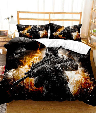 Black Bedding Set Call Of Duty Bedding Set Boy Bedroom Bed Linen D546 - Lusy Store