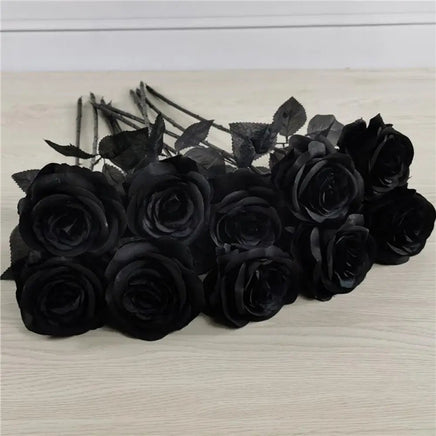 Black rose bouquet 10pcs artificial flower home party flower decor