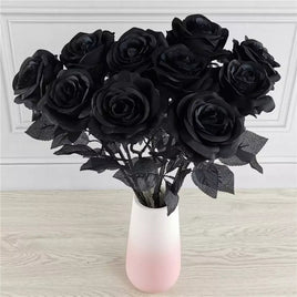 Black rose bouquet 10pcs artificial flower home party flower decor