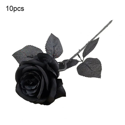 Black rose bouquet 10pcs artificial flower home party flower decor Black
