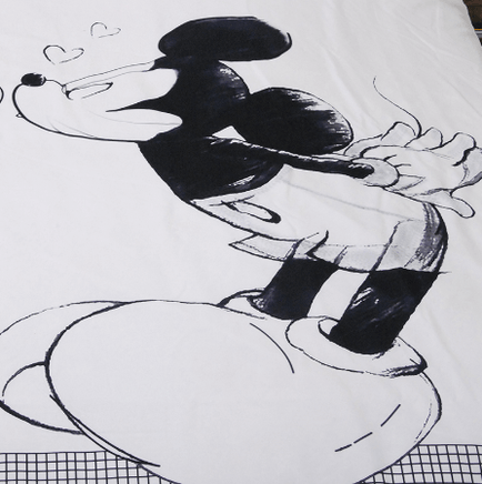Black White Mickey Mouse Bedding Set - Lusy Store