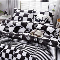 Black White Plaid Brief Pattern Bedding Sets Duvet Cover Bed Sheet Kids Bedding Sets Twin/Full/Queen/King Size