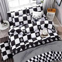 Black White Plaid Brief Pattern Bedding Sets Duvet Cover Bed Sheet Kids Bedding Sets Twin/Full/Queen/King Size