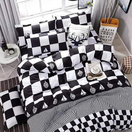 Black White Plaid Brief Pattern Bedding Sets Duvet Cover Bed Sheet Kids Bedding Sets Twin/Full/Queen/King Size