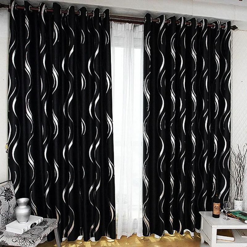 Blackout Curtains Silver Stripe Curtain For Living Room Bedroom - Lusy Store