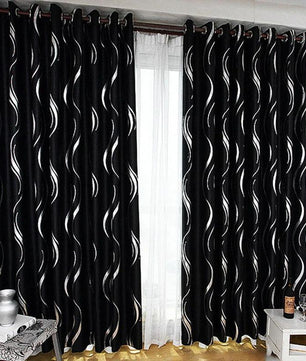 Blackout Curtains Silver Stripe Curtain For Living Room Bedroom - Lusy Store