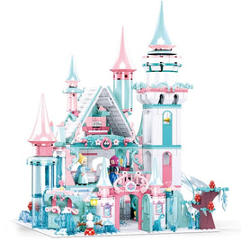 Block Castle 1314pcs Snow World Series Ice Castle Set Girls Building Blocks Compatible Lepin Bricks Toys 1314 pcs