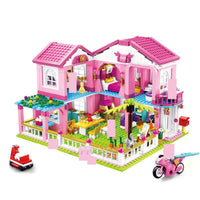 Block Castle City House Big Garden Villa Castle Building Blocks Sets Educational Toys For Girls 896 pcs