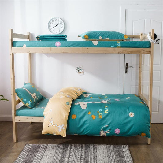 Blue Deer Students Dormitory 100% Cotton Bedding Sets Duvet Cover Bed Sheet Bed Linen Kids Bedding Sets Twin/Full/Queen/King Size - Lusy Store