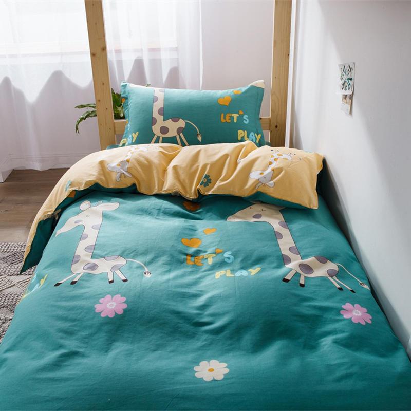 Blue Deer Students Dormitory 100% Cotton Bedding Sets Duvet Cover Bed Sheet Bed Linen Kids Bedding Sets Twin/Full/Queen/King Size - Lusy Store