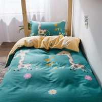 Blue Deer Students Dormitory 100% Cotton Bedding Sets Duvet Cover Bed Sheet Bed Linen Kids Bedding Sets Twin/Full/Queen/King Size - Lusy Store