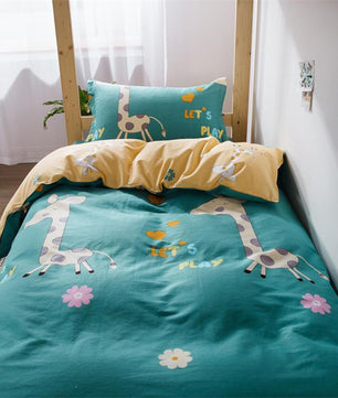 Blue Deer Students Dormitory 100% Cotton Bedding Sets Duvet Cover Bed Sheet Bed Linen Kids Bedding Sets Twin/Full/Queen/King Size - Lusy Store