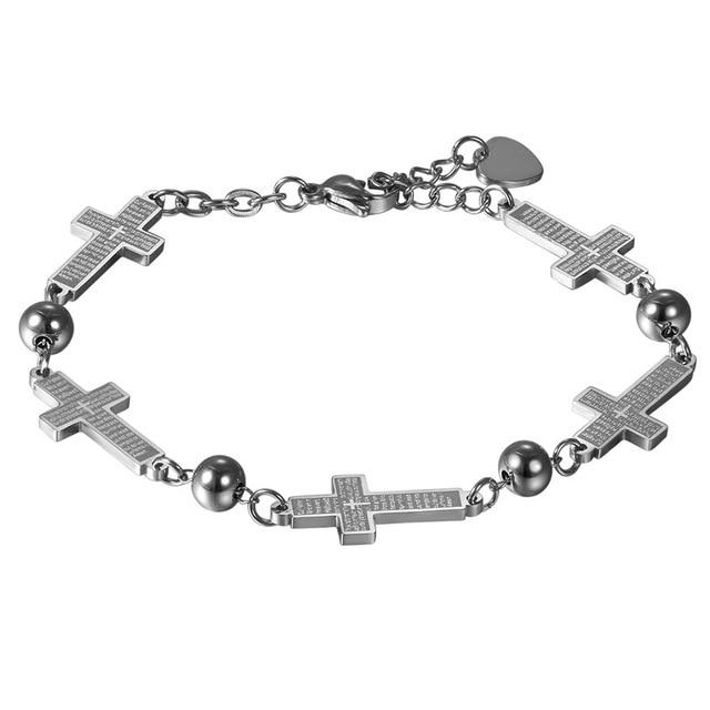 Body Jewelry Faith Christian Stainless Steel Men Cross Bracelets - Lusy Store